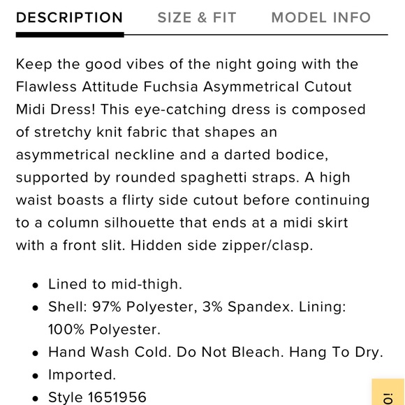 Lulu’s Flawless Attitude Fuchsia Asymmetrical Cutout Midi Dress - Picture 7 of 8